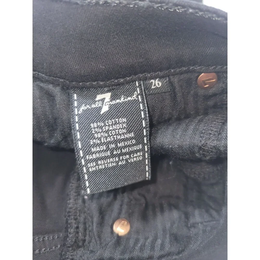 7 For All Mankind Black ankle gwenevere Denim Jeans Womens 26‎ - Picture 4 of 9